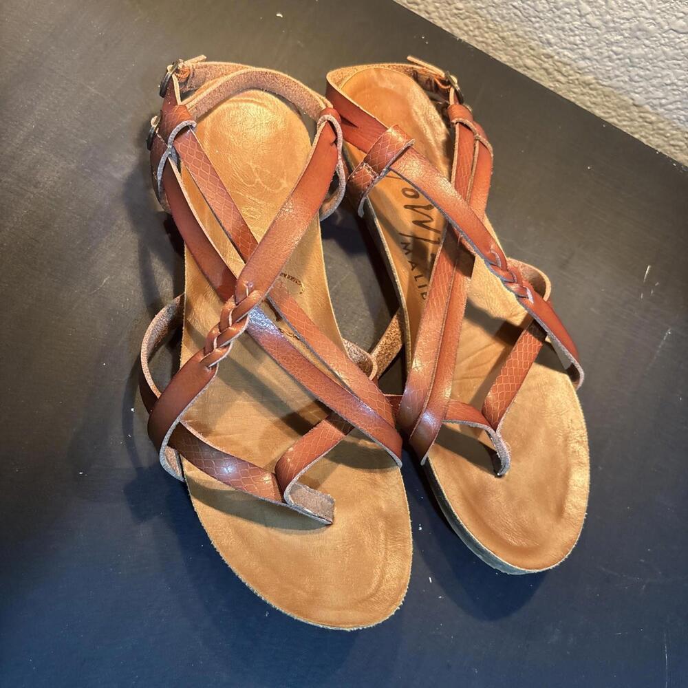 Blowfish Malibu Women's Size 9 Brown Helm Cork Strappy Wedge Sandals